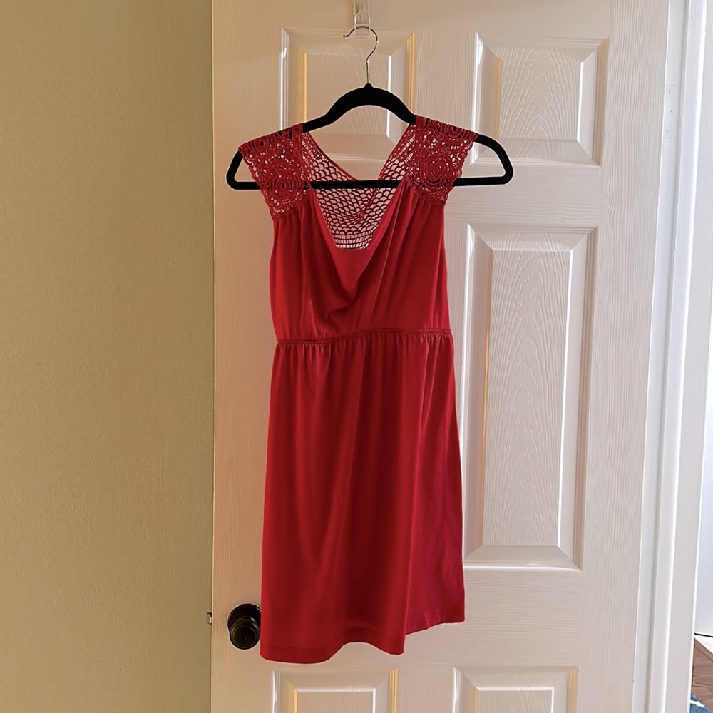 Bailey Blue red dress. Size Small. 100% cotton. Mid Length.